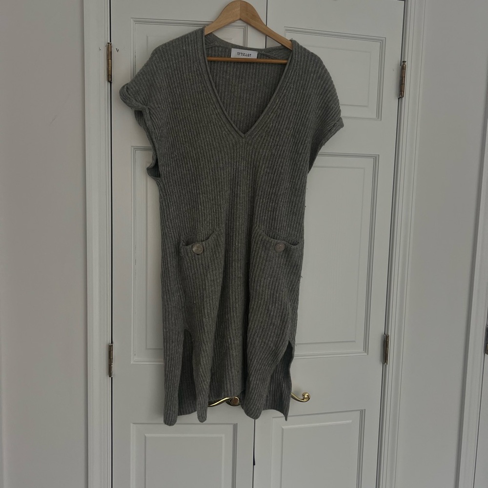Derek Lam Charcoal Knit V-Neck Dress